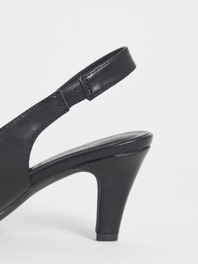 JD Williams Black T-Bar Pointed Heel Shoes - Image 4 of 4