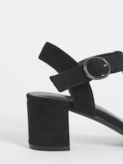 JD Williams Black Extra Wide Fit Cage Upper Heeled Sandals - Image 4 of 4