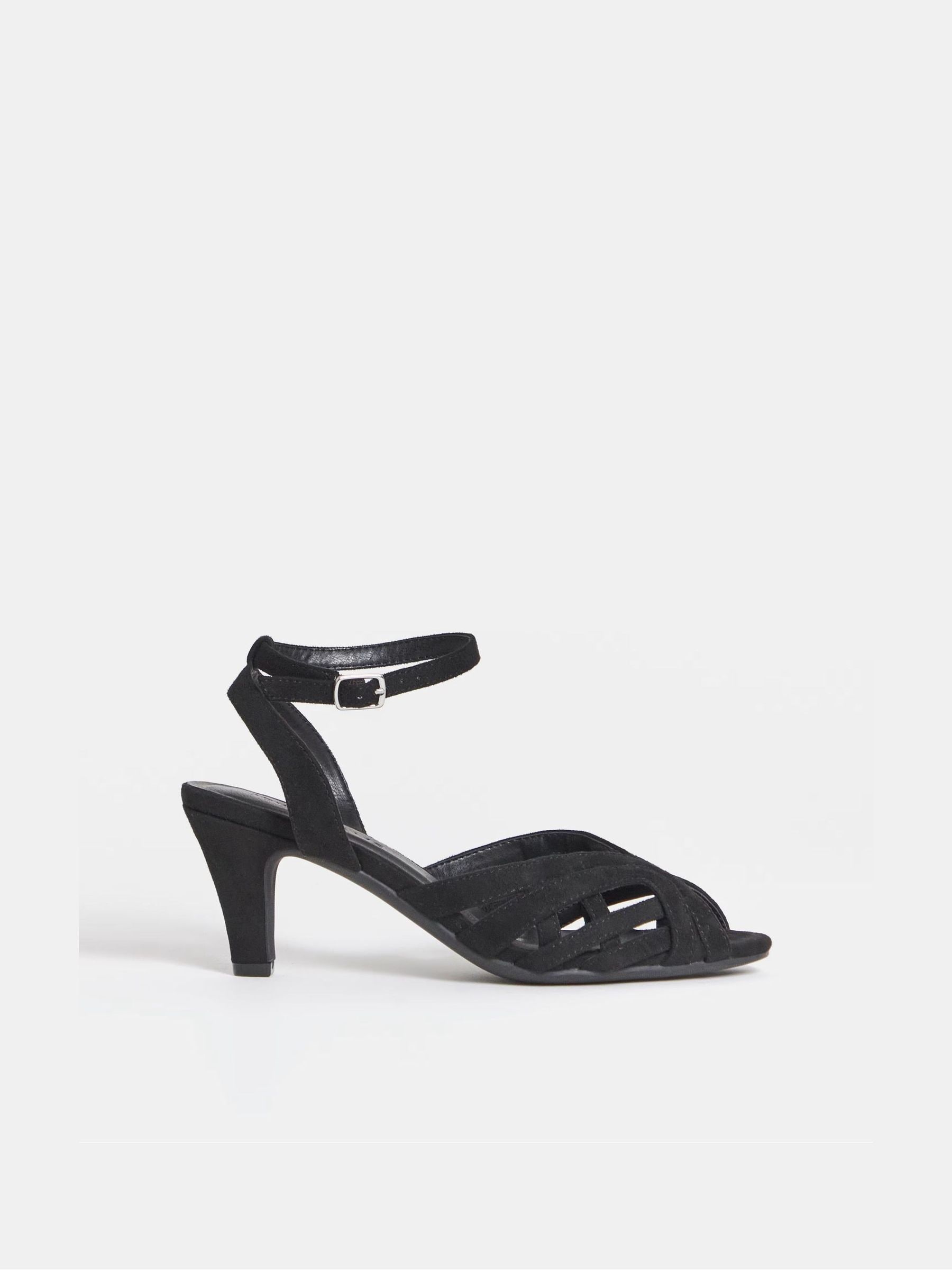 Buy JD Williams Black Wide Fit Waltz Round Toe Caged Heeled