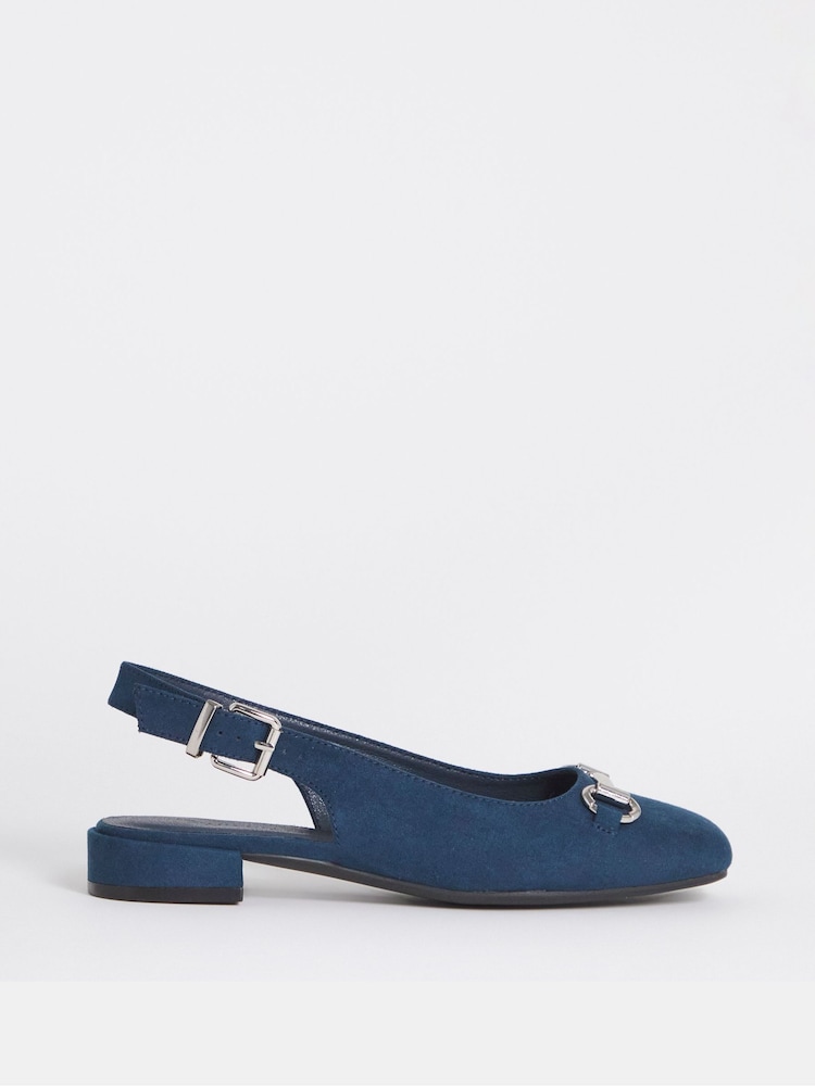 Albastru - JD Williams Low Block Slingbacks Heels With Snaffle Trim - Imaginea 2 din 4 Albastru - JD Williams Low Block Slingbacks Heels With Snaffle Trim - Imaginea 2 din 4