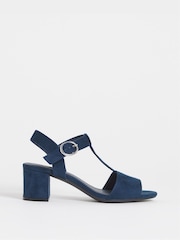 JD Williams Blue T-Bar Heeled Sandals - Image 2 of 4