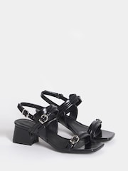 JD Williams Black Wide Fit Two Strap Buckle Sandals - Image 2 of 4