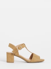 JD Williams Nude T-Bar Heeled Sandals - Image 2 of 4