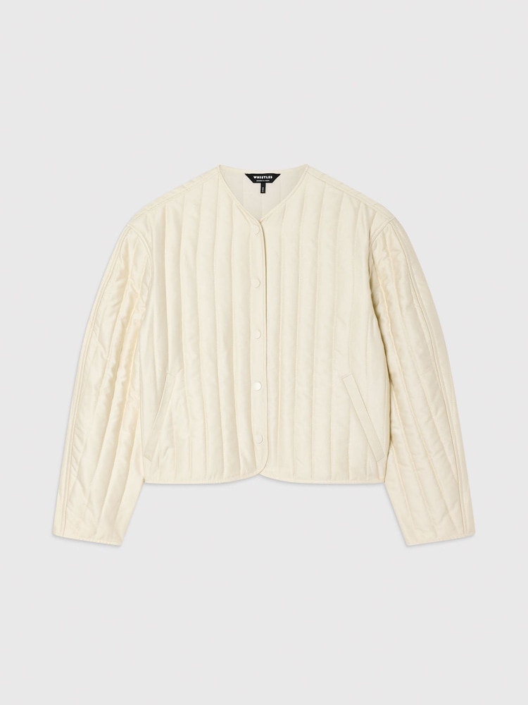 Whistles White Cone Sleeve Quilted Jacket - Image 5 of 5 Whistles White Cone Sleeve Quilted Jacket - Image 5 of 5