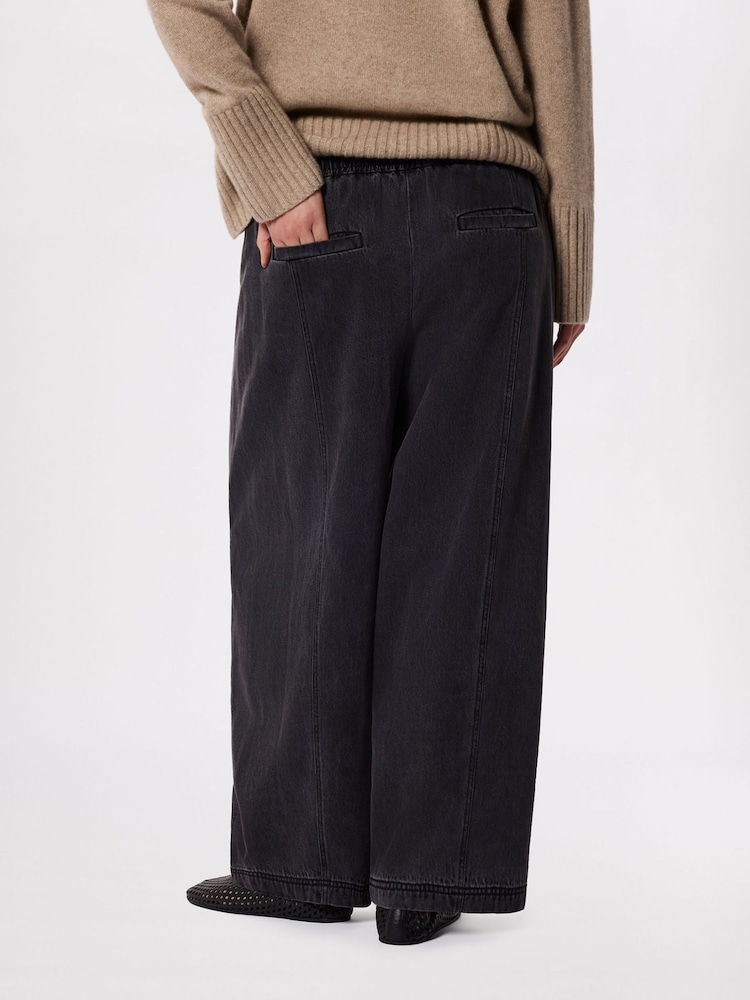 אפור - Whistles Casual Denim Barrel Trousers - תמונה 2 מתוך 6 אפור - Whistles Casual Denim Barrel Trousers - תמונה 2 מתוך 6