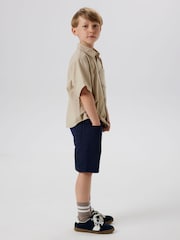 Name It Blue Straight Fit Twill Shorts - Image 1 of 3