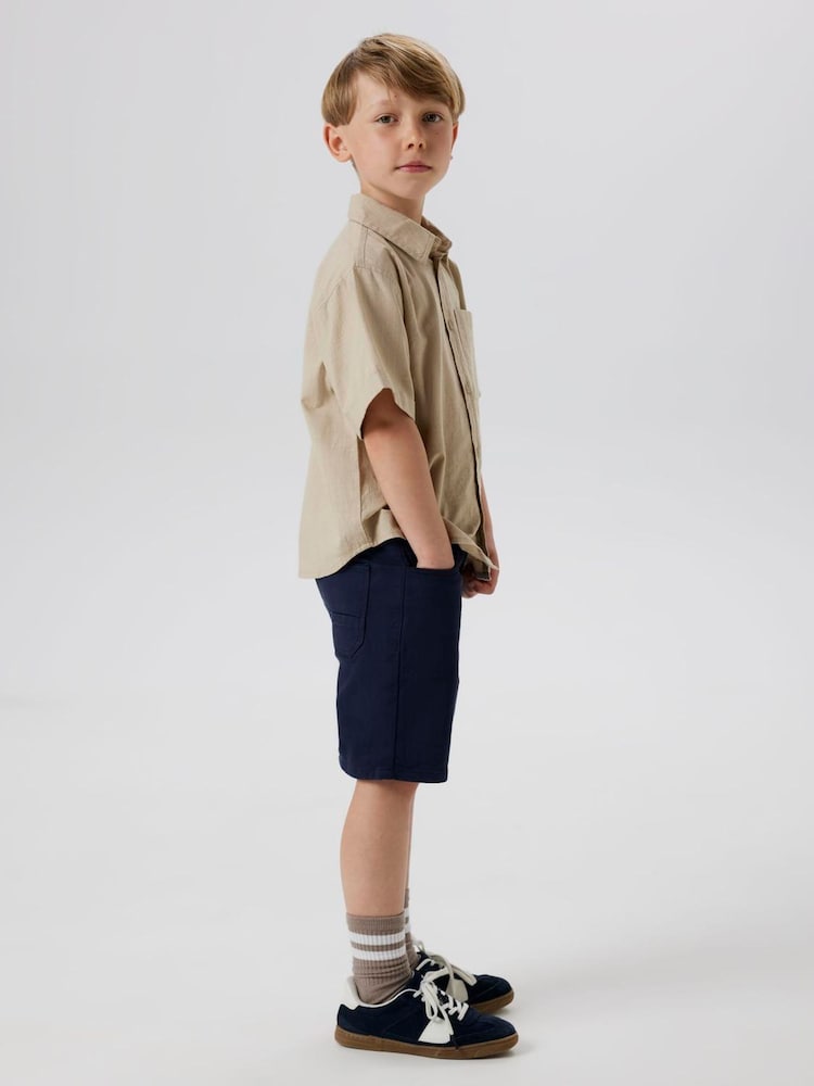 Name It Blue Straight Fit Twill Shorts - Image 1 of 3