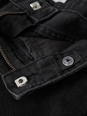 Name It Black Frayed Hem Wide Fit Denim Shorts - Image 4 of 4