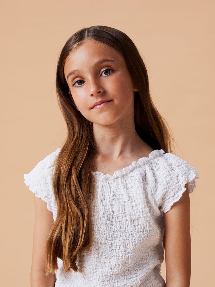 Name It White Sleeveless Textured T-Shirt - Image 2 of 3