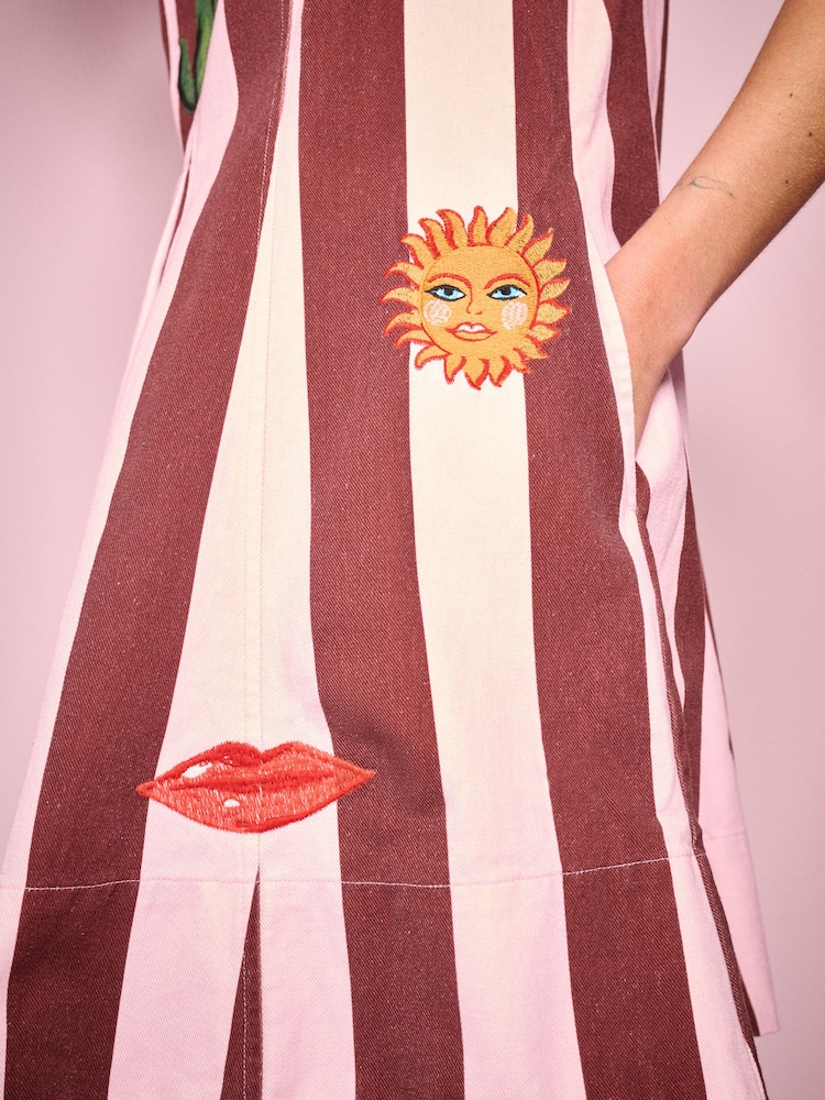 Eleanor Bowmer Stripe Embroidered Denim Dress - Bild 7 von 7