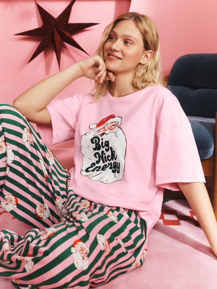Eleanor Bowmer Pink/Green Big Nick Energy Balloon Pyjamas - Image 2 of 6