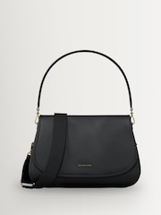 Michael Kors Black Holmes Medium Convertible Messenger Bag - Image 1 of 5