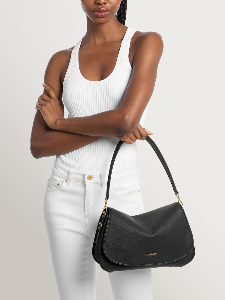 Michael Kors Black Holmes Medium Convertible Messenger Bag - Image 2 of 5