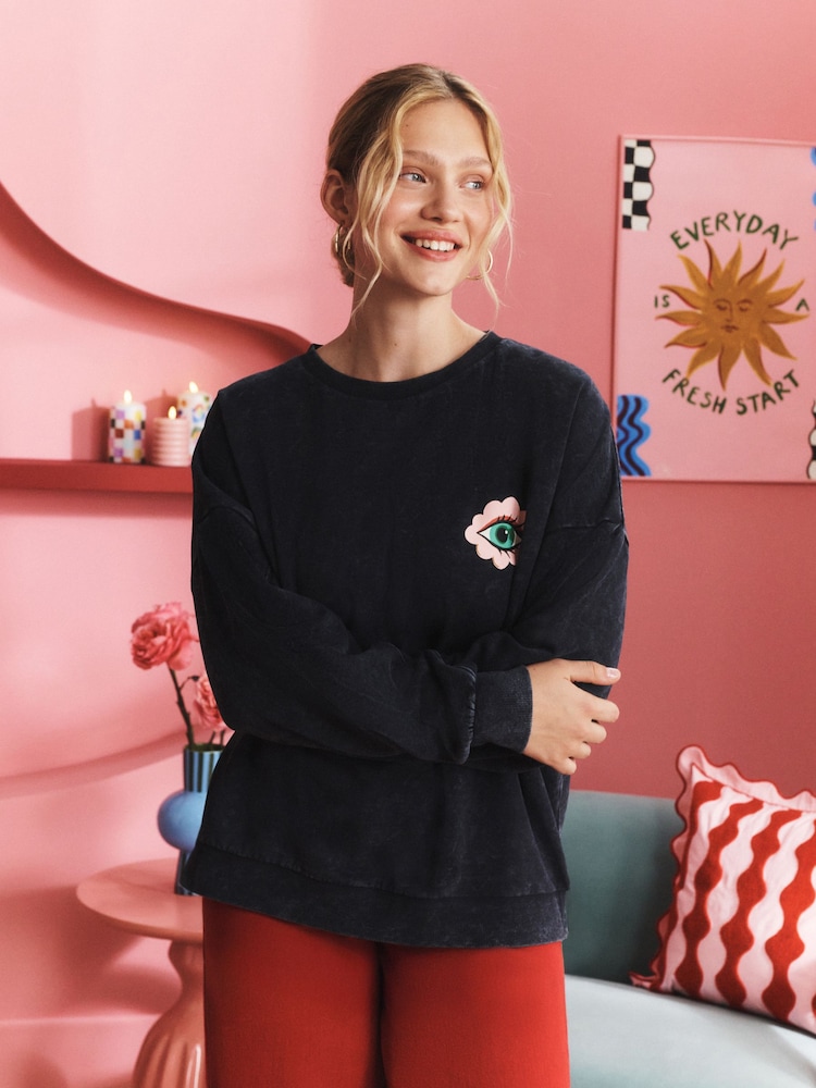 Eleanor Bowmer Charcoal Grey Sweatshirt - Image 2 of 4 Eleanor Bowmer Charcoal Grey Sweatshirt - Image 2 of 4