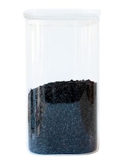 Pebbly Clear Glass Storage Container With Glass Lid 1.4L - Image 1 of 6