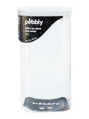 Pebbly Clear Glass Storage Container With Glass Lid 1.4L - Image 2 of 6