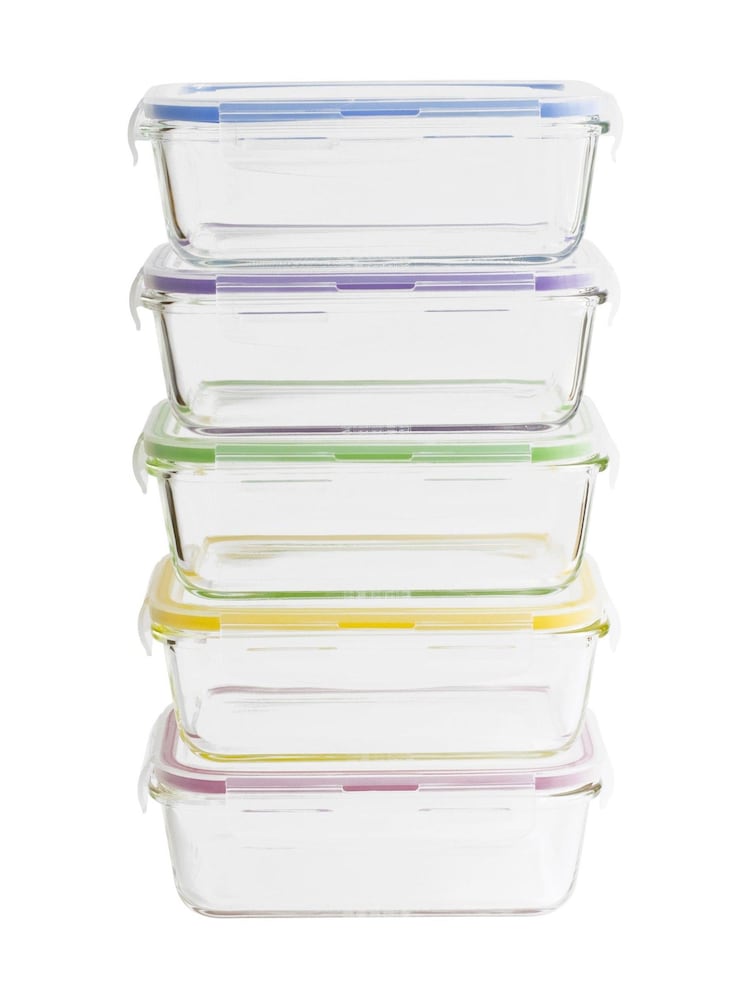 Pebbly 5 Pack Clear Glass Batch Cooking Containers 50ML - Image 1 of 6