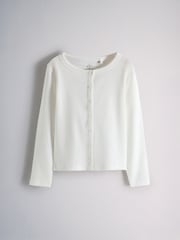 The Set 4 Pack Long Sleeve Rib Jersey Button Through Tops - 7суретінің 3 суреті