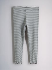 The Set 5 Pack Rib Jersey Leggings Blue/Navy/Stripe/Cream/Burgandy Red - Image 2 of 8