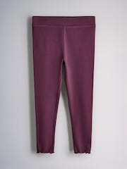 The Set 5 Pack Rib Jersey Leggings Blue/Navy/Stripe/Cream/Burgandy Red - Image 6 of 8