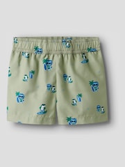 Name It Green Surf Print Swim Shorts - Image 1 of 2
