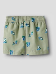 Name It Green Surf Print Swim Shorts - Image 2 of 2