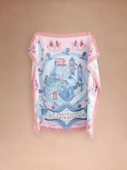 Cath Kidston Blue London Placement Print Square Scarf - Image 1 of 4