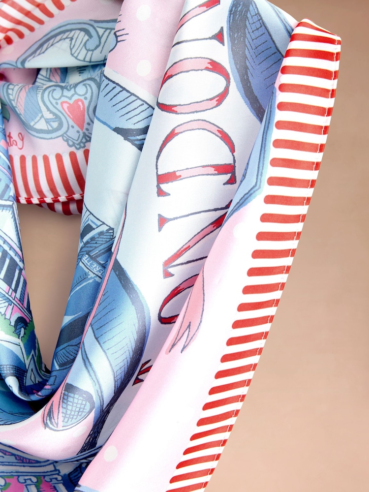 Cath Kidston Blue London Placement Print Square Scarf - Image 4 of 4