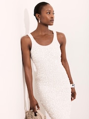 Mint Velvet Sequin Mesh Midi Dress - Image 4 of 8