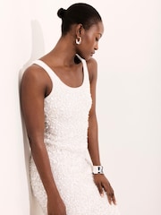 Mint Velvet Sequin Mesh Midi Dress - Image 6 of 8