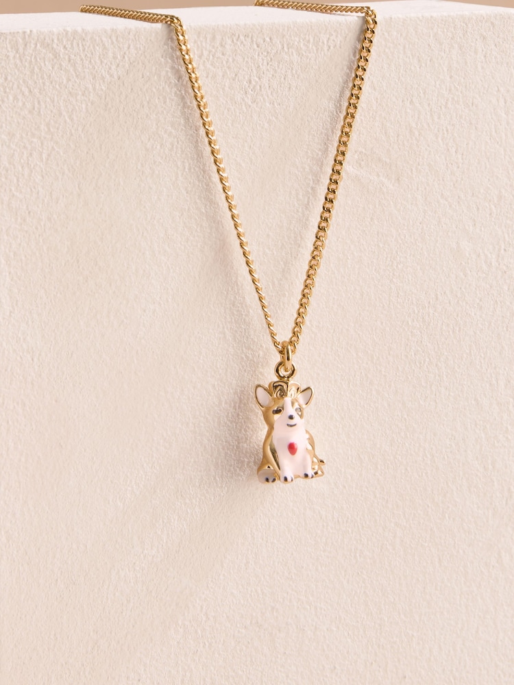 Cath Kidston Gold Tone Corgi Pendant Necklace - Image 2 of 3