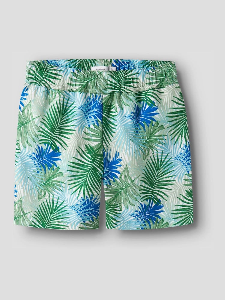 Name It Green Palm Print Swim Shorts - Image 1 of 2 Name It Green Palm Print Swim Shorts - Image 1 of 2