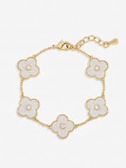 Jon Richard Silver Mother of Pearl Polished Clover Bracelet - Image 1 of 2
