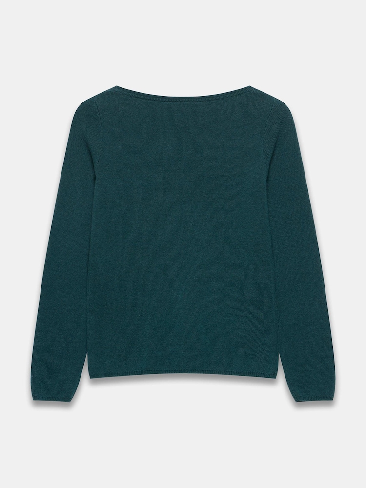 Mint Velvet Green Button Detail Knit Top - Image 8 of 8