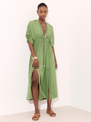 Mint Velvet Cotton Kaftan Maxi Dress - Image 5 of 8