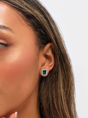 Jon Richard Silver Tone Cubic Zirconia Emerald Perfume Bottle Stud Earrings - Image 1 of 3