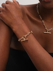 Jon Richard Gold Luxe T-Bar Necklace - Image 2 of 3