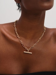 Jon Richard Gold Luxe T-Bar Necklace - Image 3 of 3