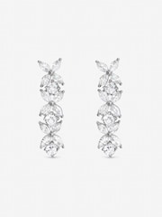 Jon Richard Silver Tone Cubic Zirconia Floral Earrings - Image 1 of 1
