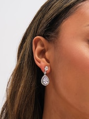 Jon Richard Silver Tone Cubic Zirconia Pear Drop Earrings - Image 4 of 4