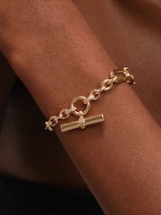 Jon Richard Gold Tone Luxe T-Bar Bracelet - Image 2 of 3
