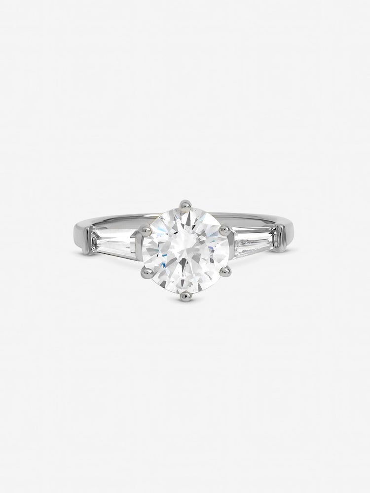 Jon Richard Silver Tone Cubic Zirconia Solitaire Ring - Image 1 of 1