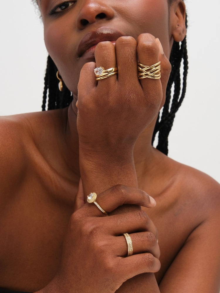 Jon Richard Tone Cubic Zirconia Halo Ring - Imagen 2 de 3