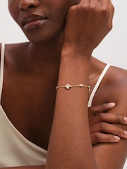 Jon Richard Tone Mother of Pearl and Crystal Clover Bracelet - Изображение 2 3