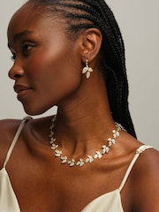 Jon Richard Gold Tone Cubic Zirconia Leaf Necklace - Image 1 of 3