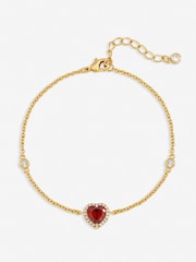 Jon Richard Gold Tone Red Heart Bracelet - Image 2 of 3