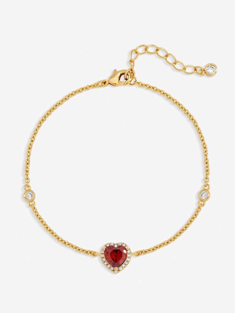 Jon Richard Gold Tone Red Heart Bracelet - Image 2 of 3 Jon Richard Gold Tone Red Heart Bracelet - Image 2 of 3