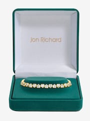Jon Richard White Crystal Gold Tone Cubic Zirconia Heart Drop Bracelet - Image 2 of 2