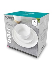 Tower 12 Piece White Dinnerware Set - Image 10 of 10