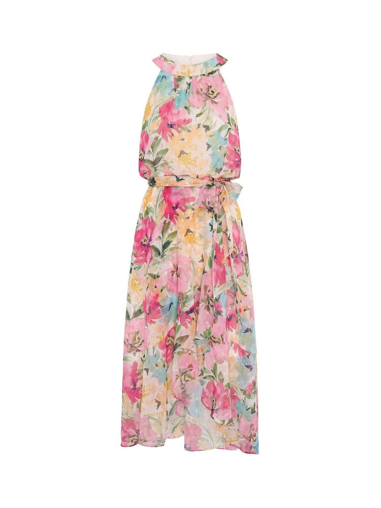 Gina Bacconi Pink Beatrice Lurex Chiffon Dress - Image 7 of 7 Gina Bacconi Pink Beatrice Lurex Chiffon Dress - Image 7 of 7